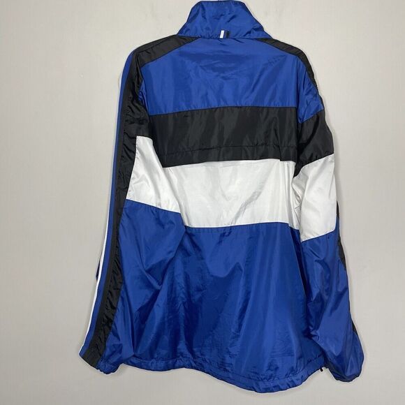 SOUTHPOLE Jacket Mens XXL Full Zip Windbreaker Y2K Blue Black White Stripe - Picture 9 of 16